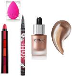 BINGEABLE...ENJOY THE DIFFERENCE Eyeliner 5In1 Lipsticks Hnh Nail Wipes Iconic Highlighter (Set Of 4)