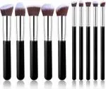 DATNASAYAD Black 10 Soft Bristles Multipurpose Makeup Brushes Set for Womens & Girls - (Pack of 10)