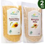 Farmbean Millets Combo 2KG Pack of 2| Natural Grains Unpolished Millets | Foxtail 1kg, Barnyard 1kg | Low GI Rice | Nutrient Powerhouse, High Protein & More Fibre than Rice