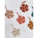 ROYALMACRAME Macrame Snowflake Ornament | Macrame Circle Ornament Diffuser | Gift Wrap Tassel | Wine Bottle Charm