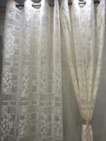 SC'S FABULOUS HOME SC'S FABULOUS HOME Polyster Heavy Tissue net Curtains for Door 7 feet Set of 2 -Off White - 7ft