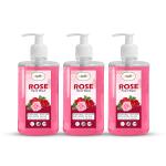 LEGIBLE Rose Liquid Hand Wash Pump Soft On Hands Moisturizing Deep Cleansing (Pack Of 3) - 250 ML