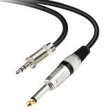 SeCro 6.35Mm Male Mono Plug to 3.5Mm Male Stereo Audio Jack Cable for Laptop (3 meter)