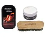 Shoeshine white shoe cream, natural shoe shiner and shoe brush (3in1 Value Pack)