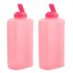 Gluman Rhino Spout Pink Plastic Water Bottle 2 L (Set of 2)