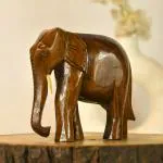 SOWPEACE Handcrafted Wooden Elephant Down Posture Great Grand Calm Elephant showpiece Premium Artisan Made Tabletop Home Decor for Living Room.