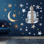 Ashamohar Buddha Design Wall Stickers for Home Decoration for Hall, Pooja Room Self Adhesive Sticker Silver (Pack of 1)