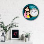 eCraftIndia Best Mom in the World Theme Wooden Colorful Round Wall Clock