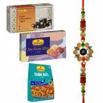 Haldiram's Nagpur Dry Fruit Bites (200 gms), Kaju Chocolate Roll, Chana Nuts(200 gm) With Premium Rakhi