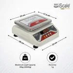iScale i-03 20kg x 1g Digital Weighing Scale with Front and Back Red Double Display, Small Stainless Steel Pan, 7x9