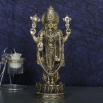 ARTVARKO Handmade Brass Tirupati Balaji Venkateshwara Idol - 8 inch