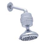 Riversoft MS-5D135-Bliss-15 Overhead Shower with 6 Spray Setting with Arm, Flange for Hard Water 15 Stage, ABS, Chrome Combo Pack