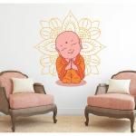 Wallzone Black Vinyl Qoutes Budha Medium Wallsticker, 50 X 50 Cm