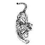 SIMPLY INKED New Prowling Tiger Temporary Tattoo, Designer Tattoo for all (NEW Prowling Tiger Tattoo)