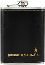 HOTCHPOTCH Partyhut Black Leather Stainless Steel 8oz Hip Flask (Pack of 1) Hip Flask (236 ml)