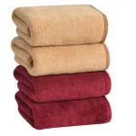 Cotton Bolls Textiles Microfiber Hand Towels Set of 4 (Brown-Maroon) Kitchen Towel Super Soft, Lint Free, Quick Dry, Multi-Purpose Towel