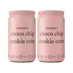 Mapro Snackery Choco Chip Cookie Coins 198g | No Maida | Eggless | Individually wrapped | Enriched with Chocolate Chips | Pack of 2