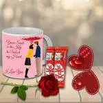 AWANI TRENDS Ceramic Coffee Mug and Chocolate Red Rose and love greeting card For Your Girlfriend ,Boyfriend,Wife And Husband | Valentine's Day,Birthday,Anniversary,New Year Gift -098