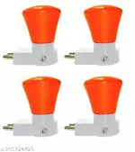 IMPERIAL TECHNOCART Small Triangle Type 2 Pin Night Lamp 0.5 Watt Plug & Play Bulb for Bedroom, Living Room, Zero Watt Light Direct Socket Night Lamp (Pack of 4)