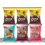 Kwality Combo Breakfast Cereals Pouch (6 x 20 g) Choco, Strawberry, Fills, Fruit Rings