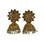 Priyansh Enterprise Handmade Gold Crystal Traditional Ad Earrings For Parties, Festivals For Women