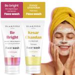 GLAMVEDA Be Bright & Kesar Chandan Kumkumadi Skin Brightening ( Pack Of 2 ) Face Wash (150 ml)