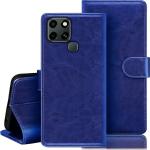 Juberous Leather Magnetic Vintage Flip Wallet Case Cover for Infinix Smart 6 (Blue)