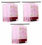 atorakushon Printed Fabric Material Saree Cover Front Side Transparent Hanging Cloth Wardrobe Organiser for Storage Rack Garment Pack of 12 Pcs
