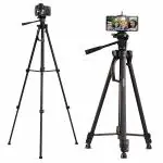 AGARO Adjustable Camera Tripod Stand with Mobile Phones Clip & Camera Holder, Supports Up to 3 Kgs, 66 inches