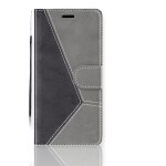 Teletel Tango Magnetic Closure Flip Cover With Card Holder Wallet Case | Mobile Cover | Back Flip Case - Grey Black) For Vivo Y02