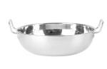 Bengani Stainless Steel Kadhai 26.8 cm diameter 2 L capacity (Stainless Steel, Induction Bottom)