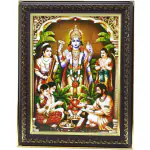 pujaNpujari Lord Satyanarayana/Satyanarayan Photo Frame for Pooja Room (11.5 X 14.5 Inch)