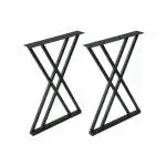 Ventuos 28 *18 inch Metal TableDesk Legs, Modern Welded Cast Iron Dining Table Legs Base, DIY Industrial Table (Legs Set of 2) Black