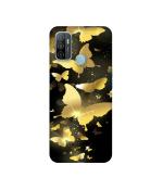 Casotec Golden Butterfly Pattern Design 3D Printed Hard Back Case Cover for Oppo A53
