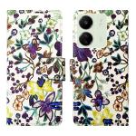 A D Enterprises Purple Pattern Flip Cover for Redmi 13C 4G | Magnetic Case | Shock Absorbent | Flip Cover Redmi 13C 4G