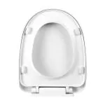 ELEGANT CASA EC-2156 PP Indian Sleek Design Soft-Closing Toilet Seat Cover Commode Cover (Down Screw Fixing)(41x34 cm; White)