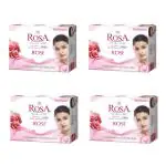 ROSA Transparent Rose Soap 100 GM (Pack of 4) with Glycerin and Rose Extracts | For Men and Women