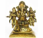 Kartique Home Decor Brass Ganesh Riddhi Siddhi Idol