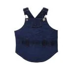 Emily Pets Cross neck Dungaree Jumpsuit Dress corduroy Overall for Dogs (Blue-Large)