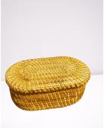 GB OREOLE Handmade Sabai Grass Golden Grass Oval Container
