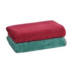 Cotton Bolls Textiles Microfiber Bath Towel Set Of 2 (Maroon-Green) Kitchen Towel Super Soft, Lint Free, Quick Dry, Multi-Purpose Towel