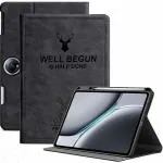 ProElite Case Cover for OnePlus Pad 2 12.1 inch Case, Deer Flip case Cover for OnePlus Pad 2 12.1 inch Tablet with Holder [Auto Sleep Wake Feature], Black