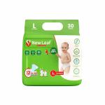 NL NEW LEAF Ultra Dry Comfort Baby Diaper Large Size Pant (30 Diaper) with Double Leak Guard Protection Cuffs, Breathable Cotton & Elastic for 360 Comfort Fit, Up to 12 Hrs. Protection