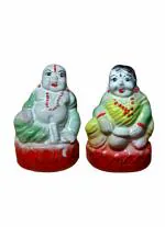 Balaji Tradings Handmade Ceramic Pair Golu Dolls / Figurine Idol showpiece 11 cm