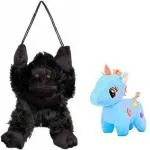 KT KASHISH TOYS Toys soft toy gorilla with blue unicorn(25-30 cm) - 30 cm (Multicolor)