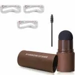 Honbon Hairline Shadow Powder Stick, Quick Root Touch-Up, Waterproof Hair Root Concealer For Thinning Hair Paired With 3 pairs of eyebrow Stencils