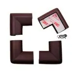 Kids Station Made in India Baby Proofing Corner Protector for Kids Safety, Soft Cushion for Sharp Furniture/Table Corner (50g/mt Dense, 4 pcs, L-Shape, Brown)