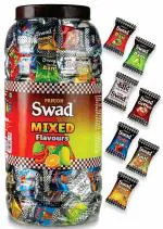Swad Mixed Assorted Candy Jar (Kaccha Mango, Imli, Coffee, Cola, Pan, Orange) 100% Vegan & Gluten Free, Digestive & Tasty Masala Toffee | Indian Sweets, 300 Candies Jar
