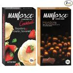 Manforce Premium Range Condoms Combo (HotDots and Strawberry+Vanilla) Pack of 2x10s