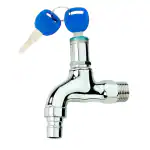 New Ware Key Lock Tap with Washing Machine Nozzle Water Pillar Cock Tap Lockable Faucet, Faucet Locks Outdoor, Water Tap Lock, Garden Tap, Home Outdoor Tap